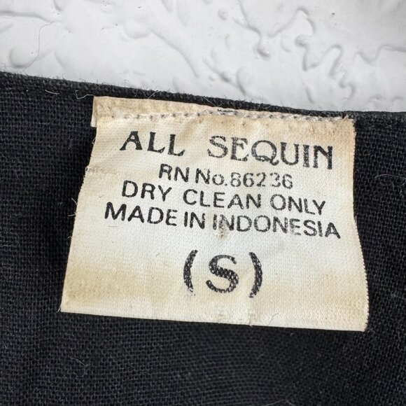 Vintage Vest Adult Small All Sequin Star Patriotic Snap Front Red White Blue - Picture 4 of 10